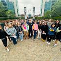 A group of students touring Nike Headquarters in Beaverton.