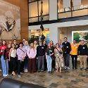 A group of students touring Columbia Sportswear in Portland.