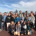 A group of students in Seattle for the Graphic Design Senior trip. 