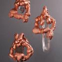 Electroformed copper crystals and hot glue; 3" x 2" x 0.75" 