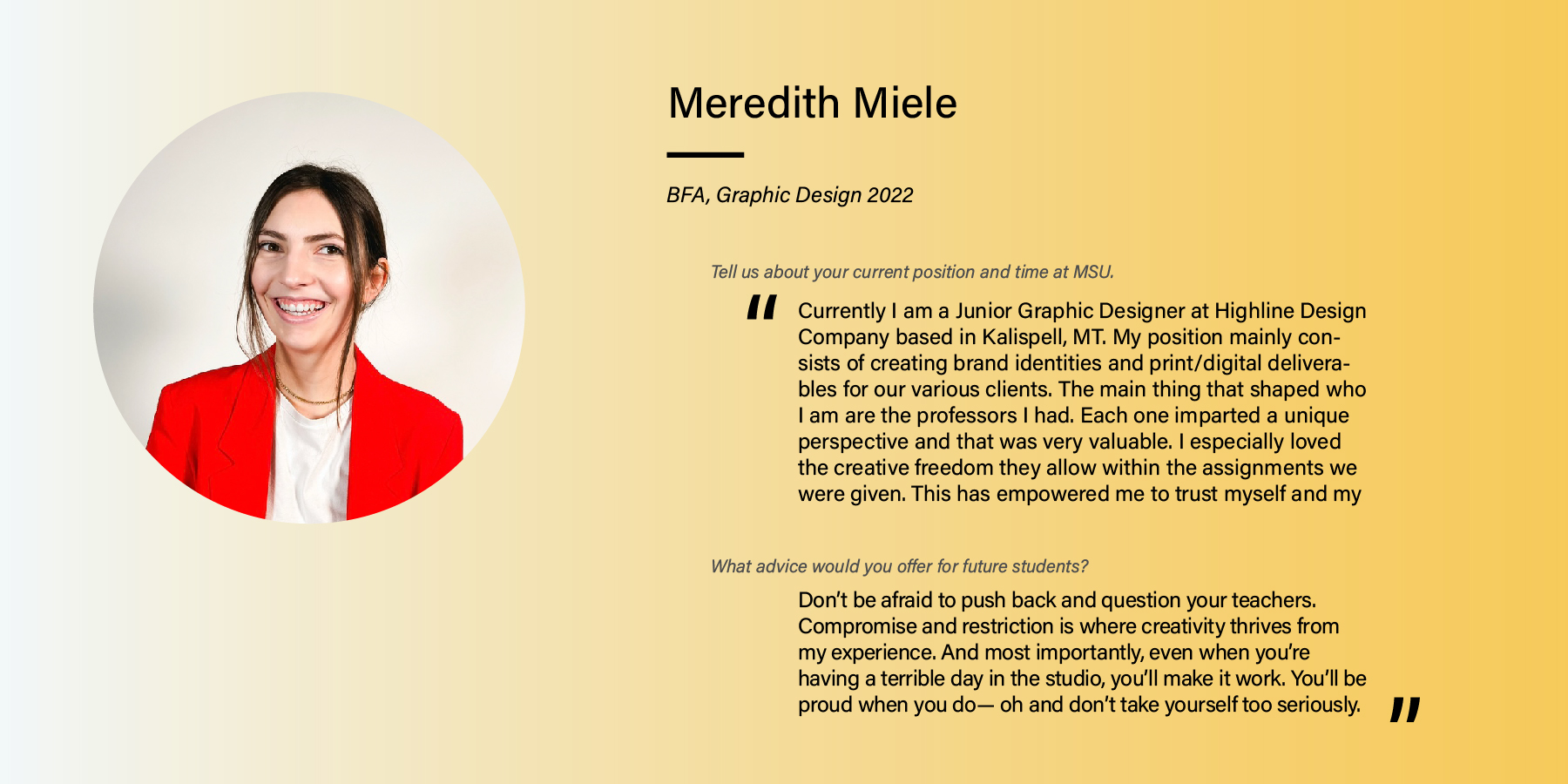 Alumni Story, Meredith Miele 