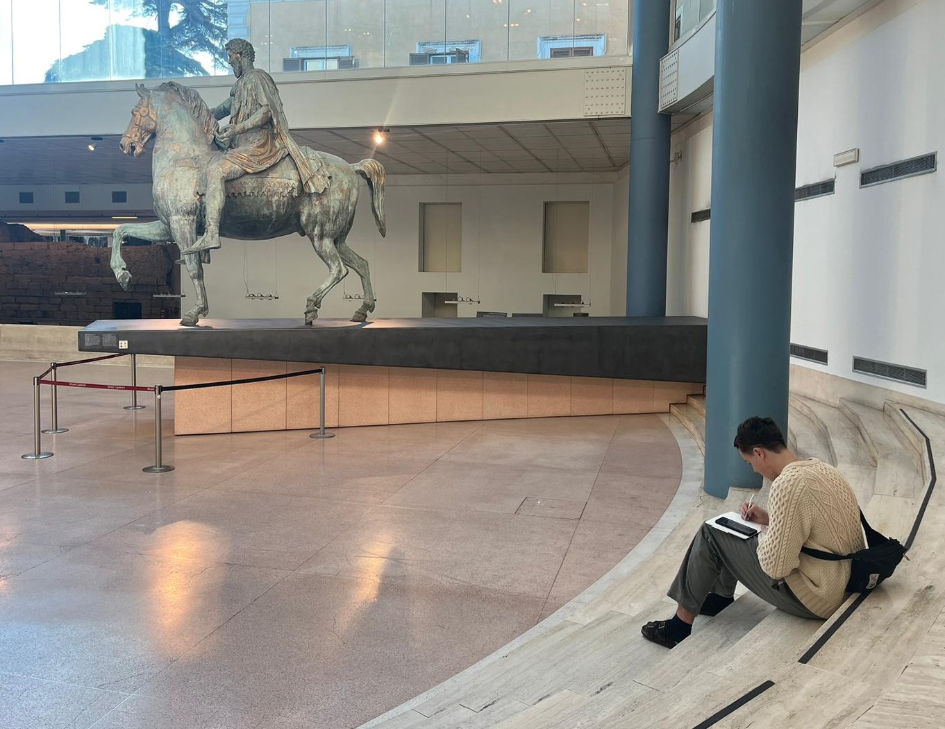 Student Studying in a museum